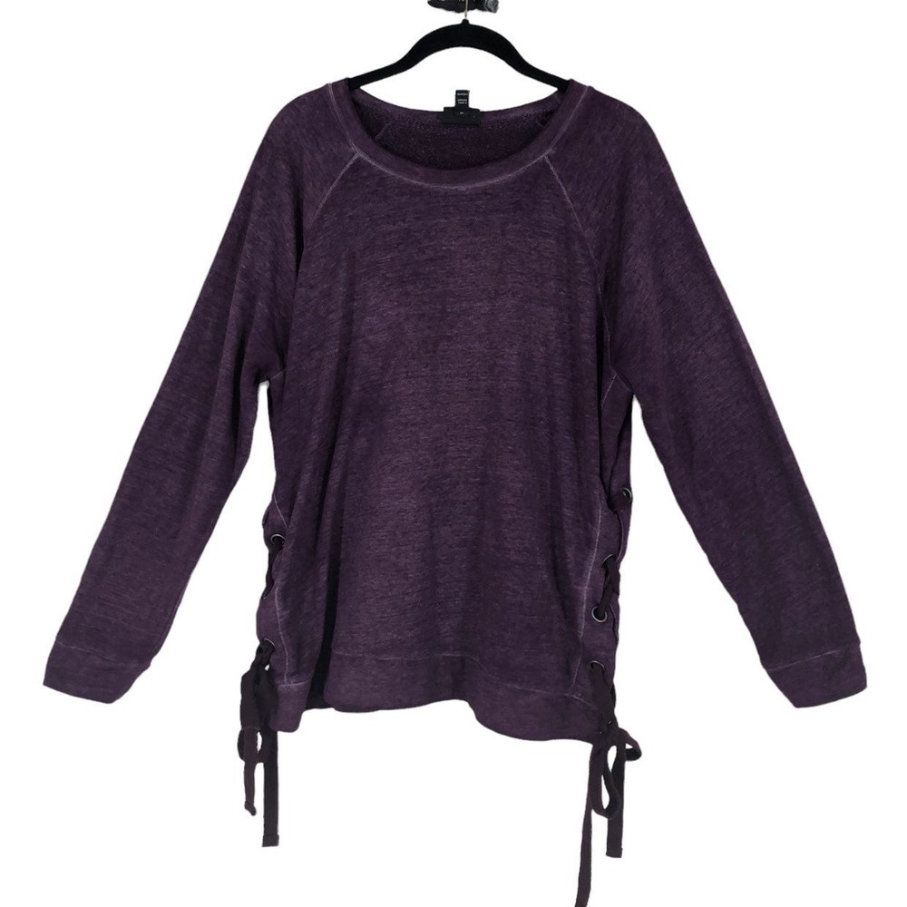 Purple Pull Over Sweatshirt featuring Side Braiding by a.n.a. Sz junior XXL